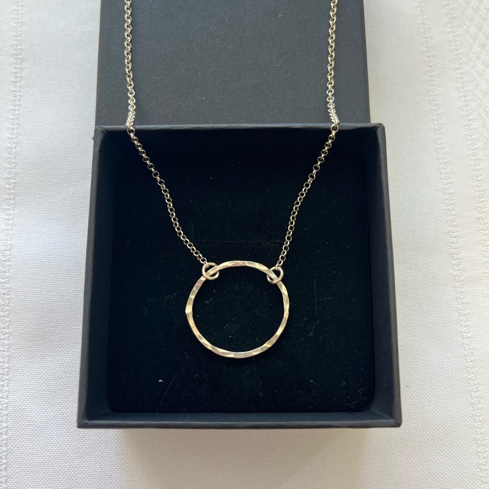 Sterling silver women’s necklace. Circle of life & love. Feminine. Stamped 925